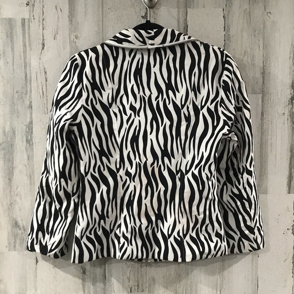 SAMUEL DONG Zebra Print Zip Lightweight Jacket XS - Picture 4 of 5